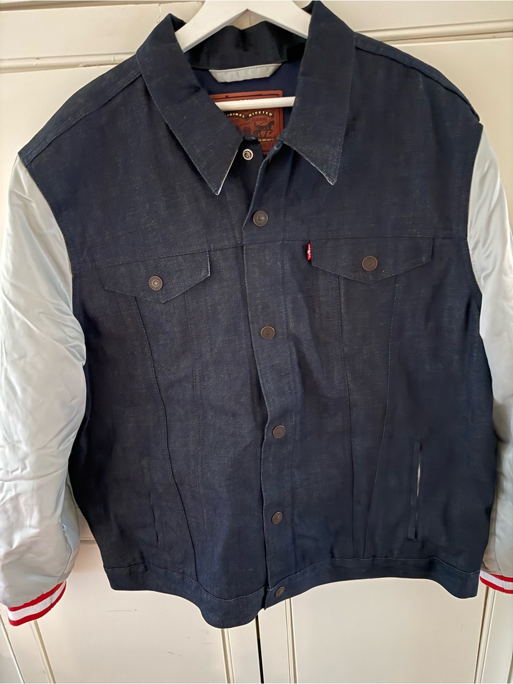 Levi’s New England Patriots Denim Varsity Jacket XXL